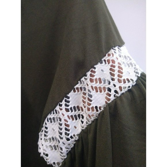 Comfy Olive Green Tunic- Knee length dress size Large - Picture 4 of 7